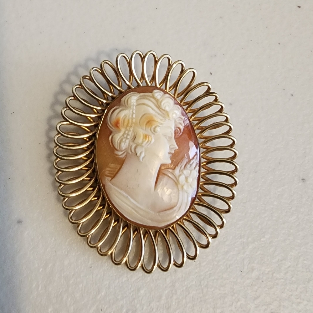 Vintage Van Dell 1/20 12K GF Cameo Brooch/Pendant